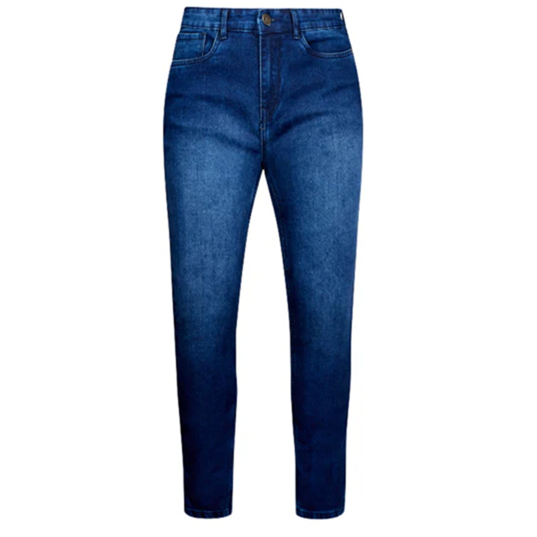 Men's JDN slim fit jeans in dark denim blue with classic five-pocket design and button fastening